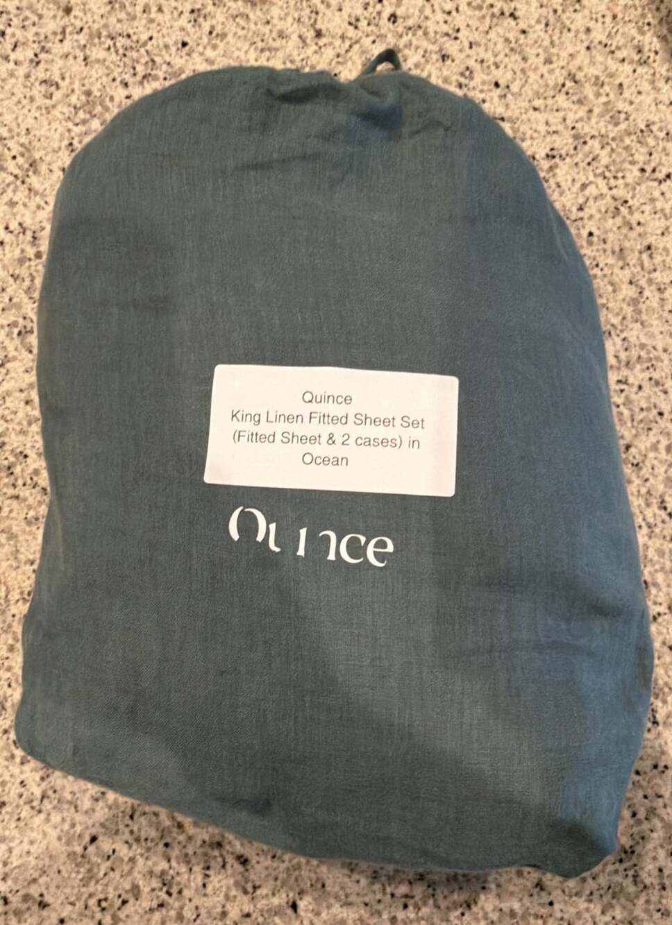 Quince European Linen Fitted Sheet Set(no flat sheet) King Ocean SOLD OUT ONLINE